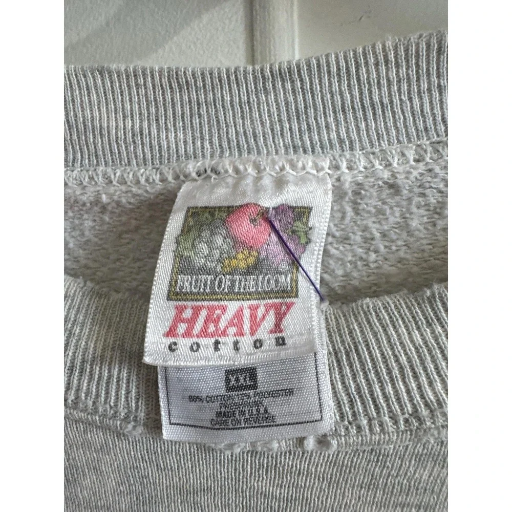 Vintage Fruit Of The Loom Sweatshirt Mens XL‎ Gray Poupon U Funny USA Distressed